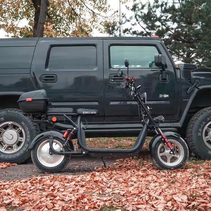 Fat tire electric scooter 60V 40ah, 3000W 80km/h, 120km range with basket - Fanco Electric Scooter manufacturer