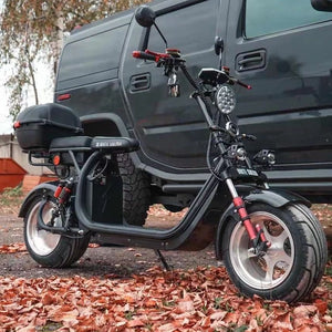 Fat tire electric scooter 60V 40ah, 3000W 80km/h, 120km range with basket - Fanco Electric Scooter manufacturer
