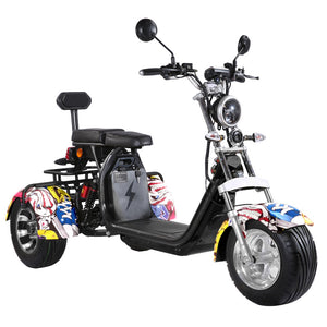 Fat tire tricycle for adults trike citycoco 2000w with Delivery Basket free shipping and tax - Fanco Electric Scooter manufacturer